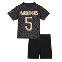 Paris Saint-Germain Marquinhos #5 Tredje trøje Børn 2023-24 Kortærmet (+ Korte bukser)